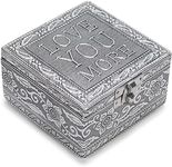 Love You More Silver Color Metal Jewelry Keepsake Decorative Box