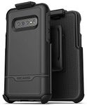 Encased Samsung S10 Plus Belt Clip Protective Holster Case (2019 Rebel Armor) Heavy Duty Rugged Full Body Cover w/Holder for Galaxy S10+ (Black)