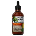 Peppermint Black Castor oil – Jamaican Mango & Lime – fast absorbing, nourishing natural oil, moisturizes dry flaky scalp & softens skin - relieves itching, repair & prevent breakage 4 oz