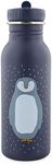 Trixie Drinking Bottle - Mr. Penguin - 500ml Stainless Steel Water Bottle for Kids - Blue - Leakproof - Eco-Friendly and BPA-Free