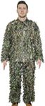 QuikCamo 3D Leafy Suit for Men Turkey Hunting Camo Ghillie Suit, Airsoft Gilly Suit, Paintball Gilley Suite, Birdwatching Leaf Suit (NWTF Mossy Oak Obsession, L/XL)