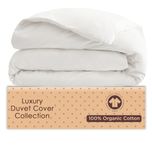 500-Thread-Count Organic Cotton Duvet Cover – 500TC Twin & Twin XL Size Ultra White Color – for Bedding - 100% GOTS Certified Extra Long Staple, Soft Sateen Weave Finish - Luxury Collection