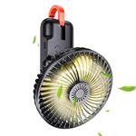 SmartDevil Camping Fan with LED Lights, 5000mAh Battery Operated Tent Fan with Hanging Hook and Aroma Diffuser, Power Bank, 180° Rotation, Portable Rechargeable Travel Fan for Camping, RV, Picnic