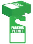 Better Office Products Green Parking Permit Hang Tags, 50 Pack, Poly Plastic Parking Placards, Temporary Parking Passes, Bulk Pack, 3" x 5" Placards for Rearview Mirror, Thick Gauge (0.2"/0.5 mm),