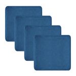 OutdoorLines Faux Linen Outdoor Cushion Covers Replacement 24"x24"x4", Waterproof Patio Cushion Cover for Outdoor Furniture, Outdoor Seat Cushion Covers for Patio, Garden (Set of 4, Navy, Cover Only)