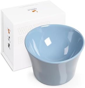 Elevated Cat Bowls for Water – Whisker & Neck Fatigue Shallow Cat Dishes – Raised Bowl for Indoor Cats – Vet-Recommended Height, Modern Pedestal Design – Non-Slip & Dishwasher-Safe – 8 oz Powder Blue