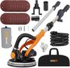 MAXXT Drywall Sander with Vacuum Dust Collection, 6 Variable Speed Foldable Telescopic Electric Wall Sander, Popcorn Ceiling Removal Tool, 1900RPM Power Sander Tool, LED Light, 18Pcs Sanding Discs