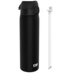 ION8 500ml Water Bottles With Straw, BPA Free, Leakproof, Dishwasher Safe, Drinking Water Bottle With Straw, Drink Bottle, Clear, Black, 500ml/18oz