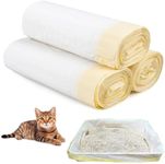 Cat Litter Tray Liners,30Pcs Scratch Resistant Kitty Litter Tray Bags with Drawstring,94 x 45cm Leak Proof Cat Litter Bags Heavy Duty Liner Bags for Pet Cat Litter Box Pan