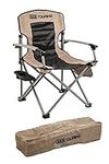 ARB 10500101A Camping Chair Nylon Oxford Weave Material Robust Alloy Frame 260lb Rating Side Pocket w/Velcro Flap Incl. Attachable Side Table Camping Chair