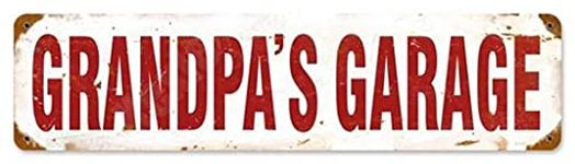 Kexle Tin Signs Grandpa's Garage Vintage Garage for Metal Sign 4" x 16" Wall Decor Home Shop Farm Pub