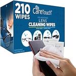 Care Touch Lens Cleaning Wipes for Eyeglasses, 210ct - Eyeglass Wipes Individually Wrapped, Eye Glass Cleaning, Lenses Wipes for Glasses/Sunglasses