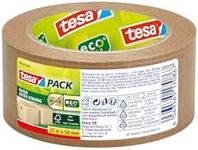 Tesa Pack of Paper Ultra Strong ecoLogo - Fibreglass Reinforced with Extra Strong Adhesive Power - Recyclable Paper Packing Tape Made from FSC-Certified Raw Materials - 25 m x