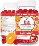 Lunakai Extra Strength 3000mcg Vitamin B12 Gummies - USA Made, Delicious Daily Energy & Metabolism Support - Vegan B12 Methylcobalamin Supplement 60ct