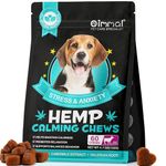 Calming Dog Treats for Anxiety - Calming Hemp Treats for Dog - Dog Anxiety Relief with Hemp Oil - Natural Stress Relief During Firework, Storm, Separation, Barking - Chewing Treats - 60 Count