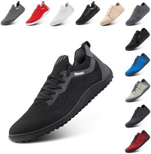 Hafiot Zapatillas Running Hombre Zapatillas Deportivas Mujer Zapatos Descalzos Barefoot Shoes Sneakers Calzado Descalzo Minimalista Negro EU42