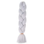 MapofBeauty 24"/60cm Afro Jumbo Braid Hair Synthetic Hair Extensions (Silver Gray)