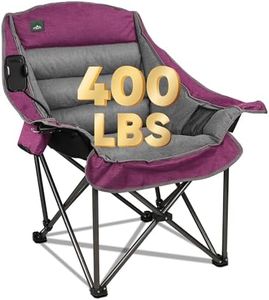 Northroad Oversized XL Padded Camping Chair w/Cell Phone Holder, Large Camp Lounge Chair, Foldable Lawn Chair w/Cup Holder,Carry Bag for Outdoor Hiking, Beach, Picnics, Heavy-Duty 400-lbs Capacity
