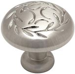 25 Pack - Cosmas 464SN Satin Nickel Leaf Cabinet Hardware Round Knob - 1-1/4" Inch Diameter