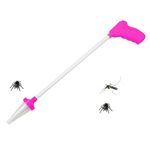 ASAB 65cm Spider Catcher Long Handle Easy to Use Fly Catcher Indoor Spider Grabber Stick Home Bug Insect Grabber with Soft Fibres Safely Humanely Remove Spiders Wasps Moth Butterflies (Pink Pack Of 1)