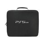 NexiGo New Style Waterproof EVA Hard Carrying Case for PS5 Slim, Compatible Playstation 5 Slim Protective Travel Bag, PS5 Bag with Handle Strap for PS5 Slim Console Accessories, Only Bag (Black)