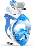 Zeeporte Dive Full Face Snorkel Mask, Snorkeling Gear for Adults Kids with Latest Dry Top Breathing System and Detachable Camera Mount, Foldable Mask with 180 Degree Panoramic View, Anti Leak&Fog