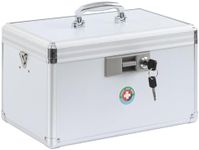 KYODOLED X-Large Medicine Lock Box, Locked Medicine Box with Key, Children Safe Medication Storage, 14.8 x 8.9 x 8.9 Inch, White