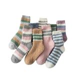 Khillayox Warm Women's Fuzzy Woolen Socks – Thick, Cozy Winter Wear for Cold-Weather Protection Multi Design Pack of 4