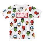 BONKIDS Official Marvel Boys Tshirt ||Marvel Official Merchandisers (10-11Y, White)