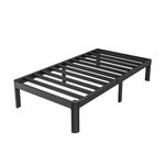 KZZLOL Twin Bed Frame 14 Inch, Metal Bed Frame Twin Size No Box Spring Needed, DIY Headboard, Heavy Duty Steel Support 3500 LBS, Noiseless, Round Corner Leg, Storage Space, Easy Assembly, Black