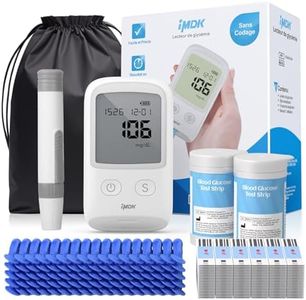 IMDK Blood Glucose Monitor Kit, 𝗖𝗹𝗶�𝗻𝗶𝗰𝗮𝗹𝗹𝘆 𝗔𝗰𝗰𝘂𝗿𝗮𝘁𝗲 Blood Sugar Test Kit with 100 Glucometer Strips, 100 Lancets and 1 Lancing Devices, No Coding Required & FSA/HSA Eligible