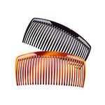 Fodattm 4PCS Black and Brown Hair Side Comb with Teeth French Hair Accessories Hair Clip Clamp for Women Men (4 inches - 29 teeth)