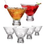 Kingrol 6 Pack Stemless Martini Glasses, Cocktail Glasses, 8 oz Glass Dessert Bowls, Mini Trifle Bowls, Perfect Glassware for Home Bar, Restaurant, Party