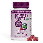 SmartyPants Probiotic and Prebiotic Immunity Gummies for Kids, 4 Billion CFUs and Wellmune Prebiotic, Vegan, Non-GMO, Gluten-Free, Patent-Pending