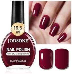 JODSONE 16.5ml Dark Red Nail Polish Large Volume Quick Dry Nail Polish, Long Lasting Shine, Fingernail Toenail Nail Art DIY Home Travel Nail Art Gift