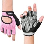 Fitself Gym Gloves Non-Slip Weight Lifting Gloves Men Women Breathable Workout Training Fitness Gloves for Crossfit Powerlifting Bodybuilding Cycling Pink Medium