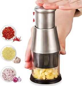 LOVEMETOO Picadora de ajo prensado | Prensa de ajo picadora Manual de Acero Inoxidable | picadora de ajo, picadora de Cebolla, picadora de ajo para Cortar