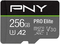 PNY 256GB PRO Elite microSDXC Memory Card - 100MB/s, U3, V30, A2, 4K UHD, Full HD, UHS-I, Micro SD