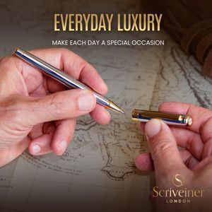Scriveiner Silver Chrome Rollerball Pen – Luxury Writing Instrument
