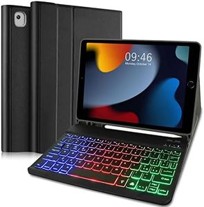 YUEJIDZ Tastiera con Custodia per iPad 10.2 Retroilluminata Italiana Tastiera con Cover Protettiva per iPad 9a/8a/7a Gen 10.2 2021/2020/ 2019 iPad Air 3 iPad Pro10.5 Nero