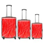 Storite Combo Pack of 3 Zippered Clear PVC Suitcase Covers Protectors,Waterproof Dustproof Suitcase Covers Case for Wheeled Luggage Trolley Protective Covers (Size-49Cm,Size-58Cm,Size-68Cm)