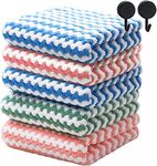 EZYHOME Kitchen Dish Microfibre Towels, 100% Cotton Kitchen Towels and Dishcloths Set, 8Pack Dish Cloths for Washing Dishes Dish Rags for Drying Dishes Kitchen Wash Clothes Cleaning Towel