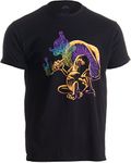 Psychedelic Magic Mushroom Smoking a Human | LSD, Drug Culture Unisex T-Shirt-Adult,XL Black