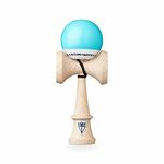 KROM Pro Kendama Wooden Bilboquet for Beginners and Advanced - Pop LOL Sky Blue - Skill Game for Outdoor and Indoor - Wooden Toy with Twine, Ball