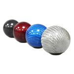 JINGLINGKJ 12MM Carbon Fiber Gear Shift knob Stick Shift Knob Plastic MT AT Shift Knob Head Universal Custom Car Accessaries 3 Adapters 1Pc (Silver)