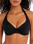 Freya Jewel Cove Halter Bikini Top Plain Black Black 38D