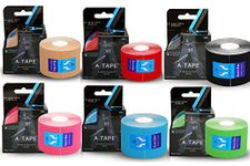A-Tape Kinesiology Tape for Physiotherapy Korean Kinesio Tape for Sports Injury Pain Relief Athletic Therapeutic Muscle Tape (2 Inch * 5.0 mtr) Pack of 6