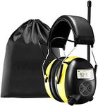 BJKing AM/FM Radio Headphones with Digital Display, 30dB AM FM Hearing Protection Safety Ear Muff, Ear Protection Headphone for Mowing, Landscaping, Shooting and Construction