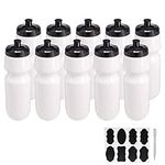 Belinlen 10 Pack 27 oz Sports Water Bottles Sports and Fitness Squeeze Water Bottles BPA Free come with 16 pcs Chalk Labels, 1 Pen(Dishwisher Safe)