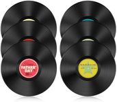 Leptetek 6PCS Real Vinyl Records (not blank), Lot of 7" Vinyl Records for Crafts & Decoration, Authentic Vinyl Record Decorations for Wall Aesthetic, 70s 80s 90s Rock & Roll Music Party Decor